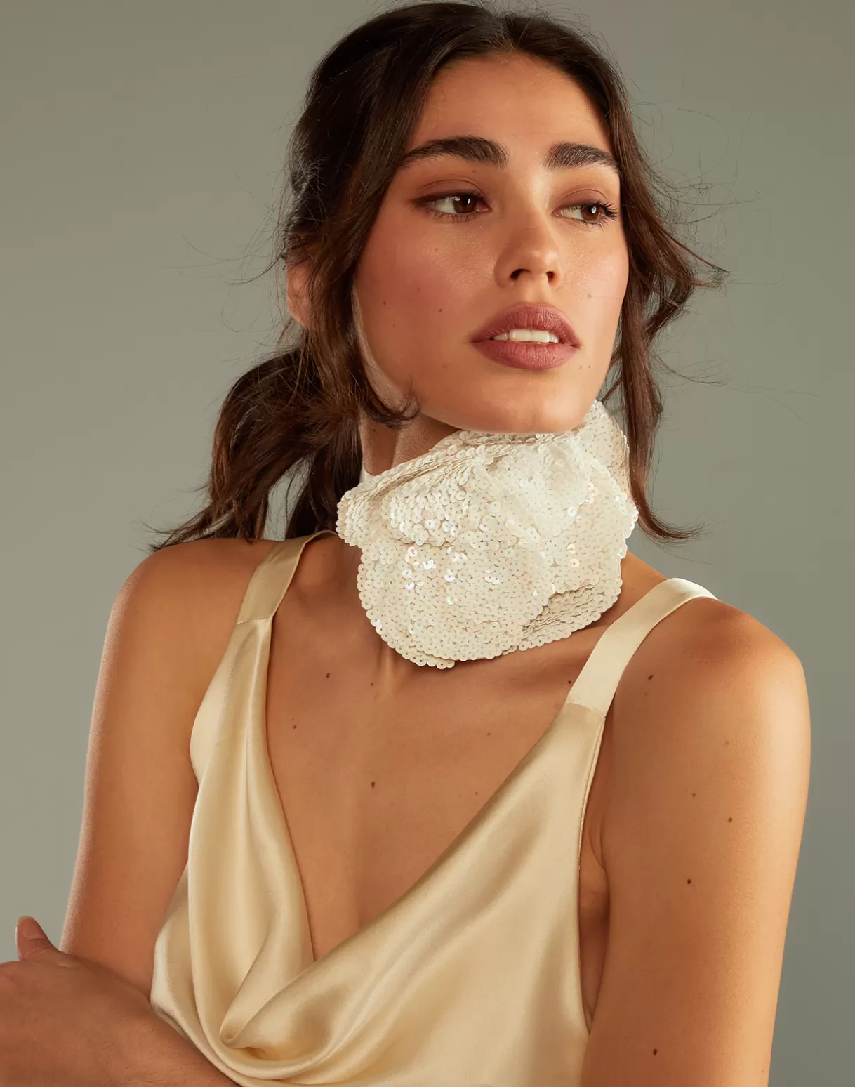 Accessories | Accessories-Cynthia Rowley Sequin Flower Tie White