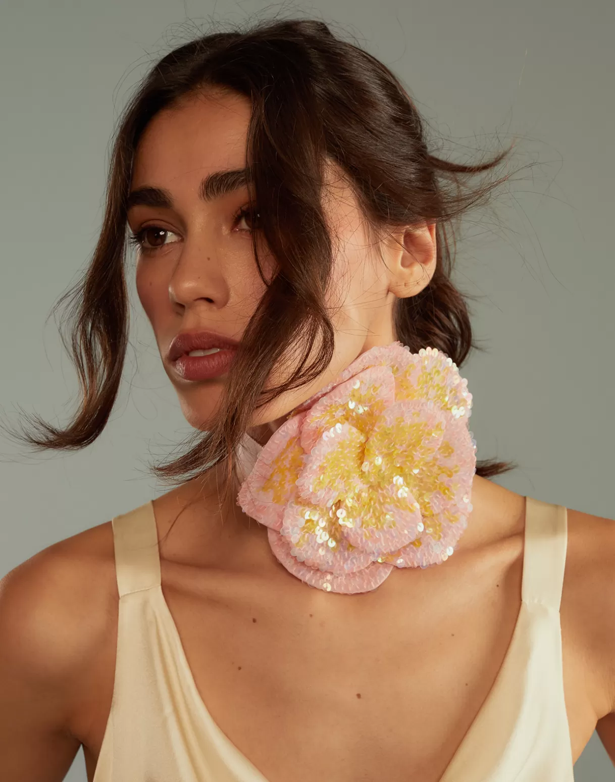 Accessories | Accessories-Cynthia Rowley Sequin Flower Tie PNKMT