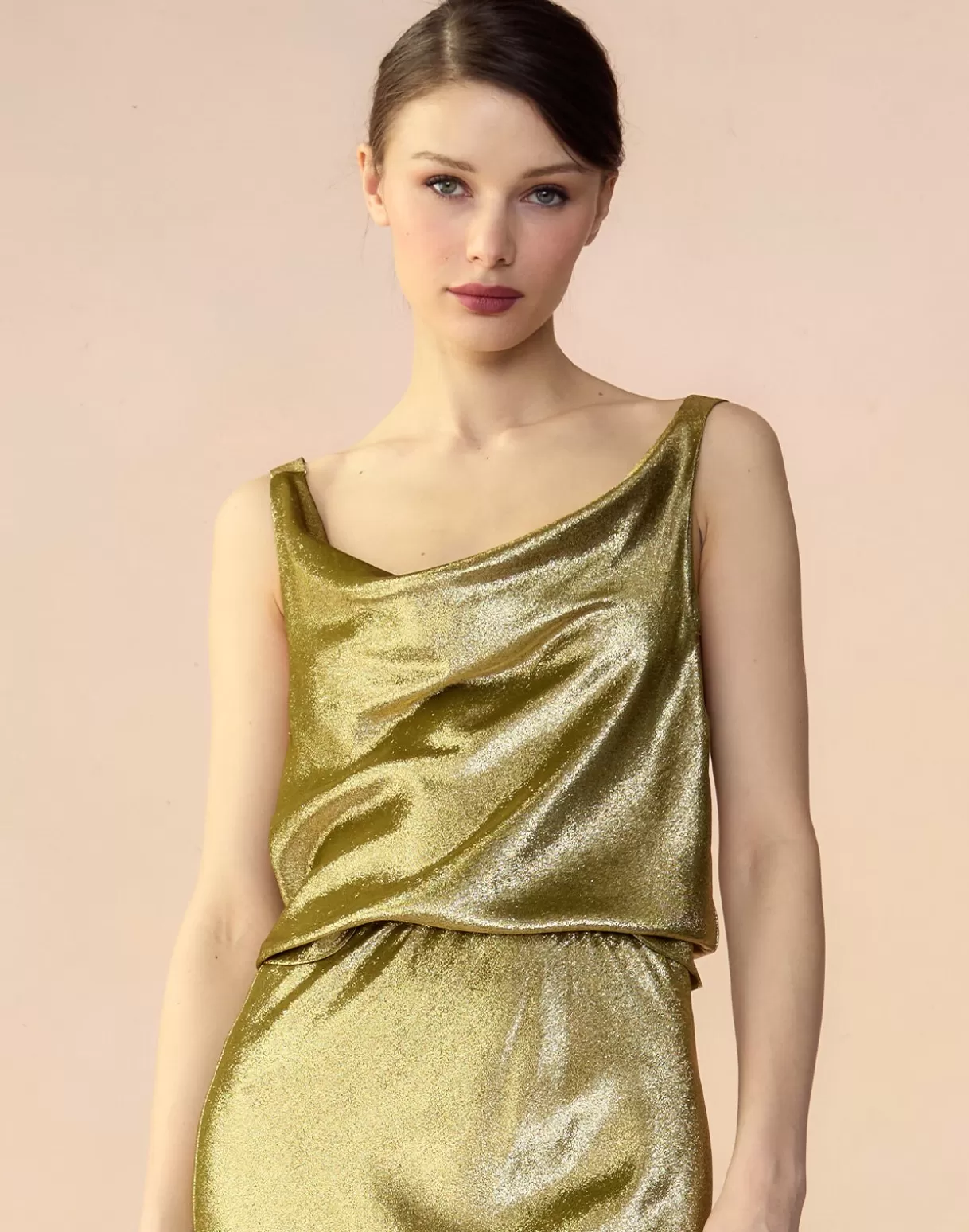 Tops-Cynthia Rowley Shimmering Siren Top GREEN