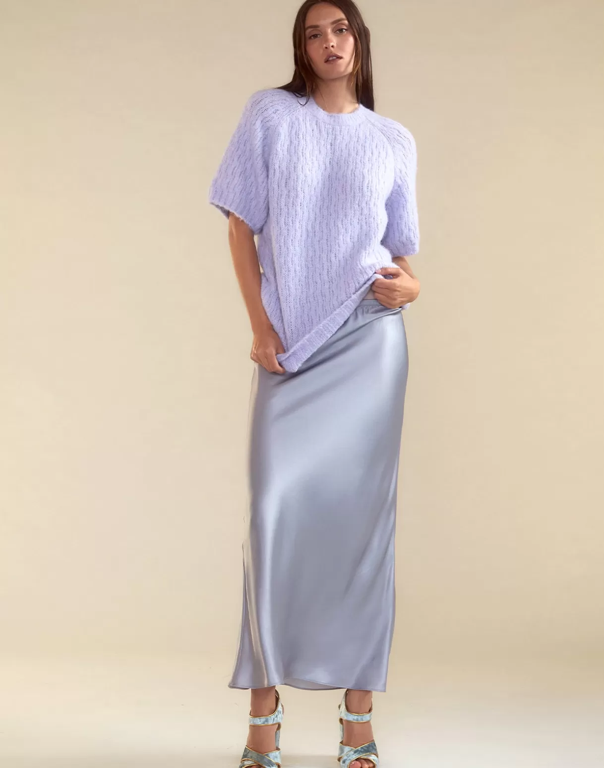 Bottoms-Cynthia Rowley Sienna Silk Skirt LLGRY