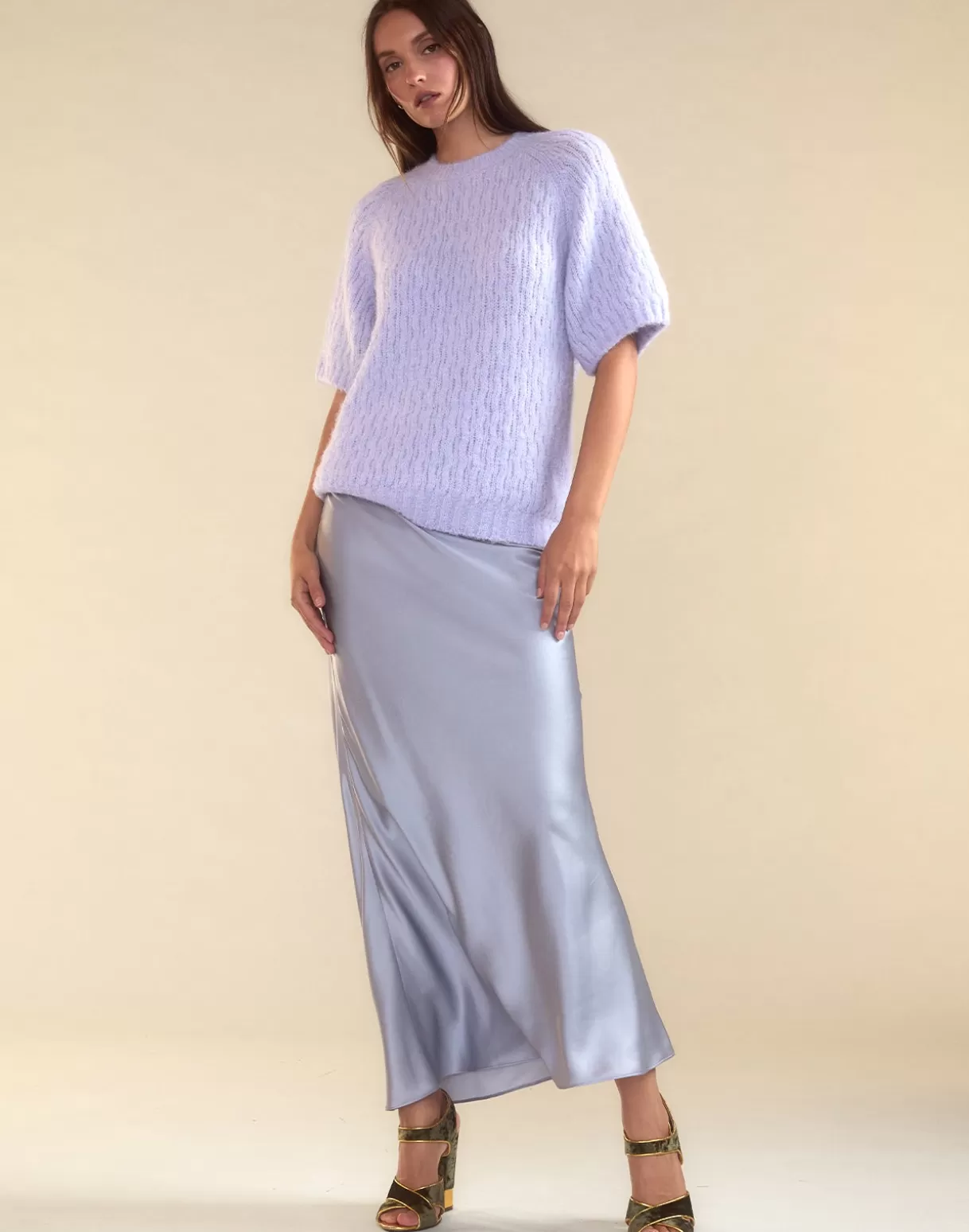 Bottoms-Cynthia Rowley Sienna Silk Skirt LLGRY