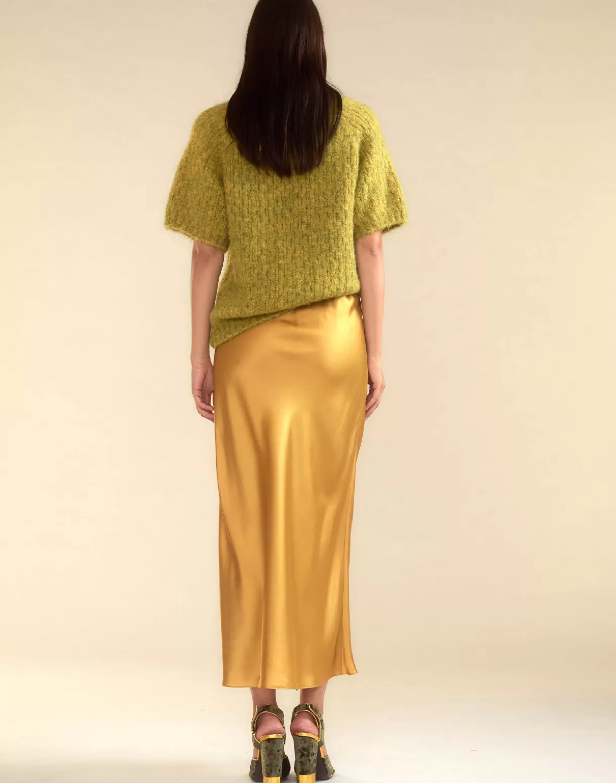 Bottoms-Cynthia Rowley Sienna Silk Skirt GLDYLW