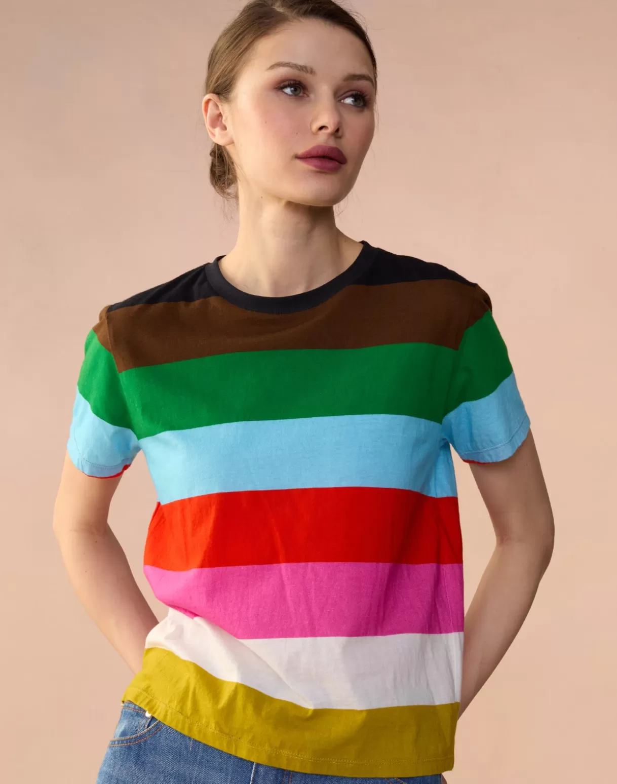 Tops-Cynthia Rowley Striped Tee STMUL