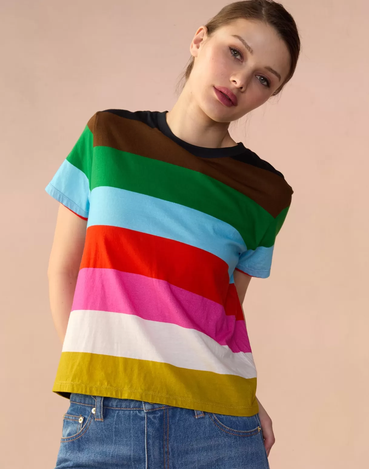 Tops-Cynthia Rowley Striped Tee STMUL
