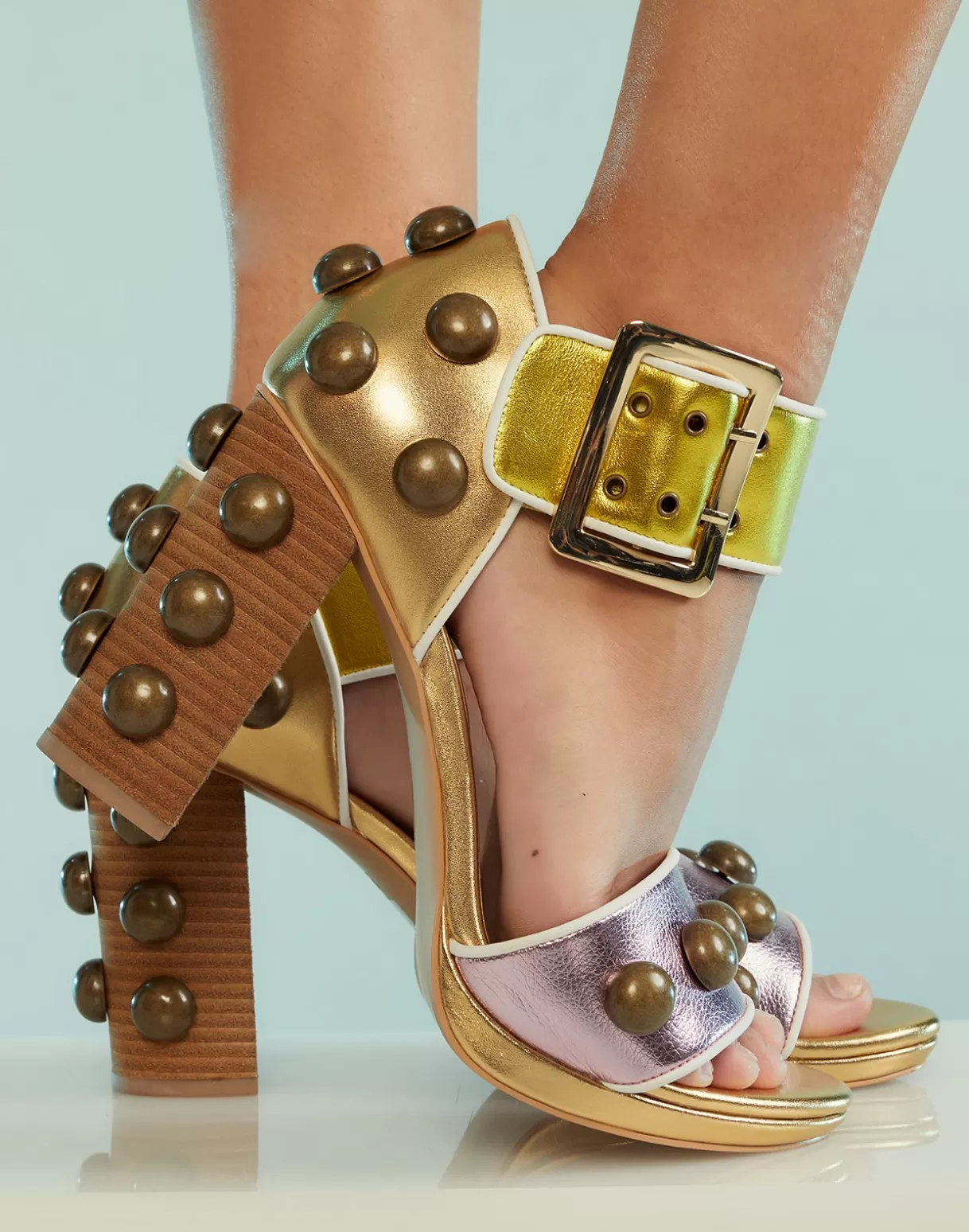 Accessories | Accessories-Cynthia Rowley Studded Heels MTLC
