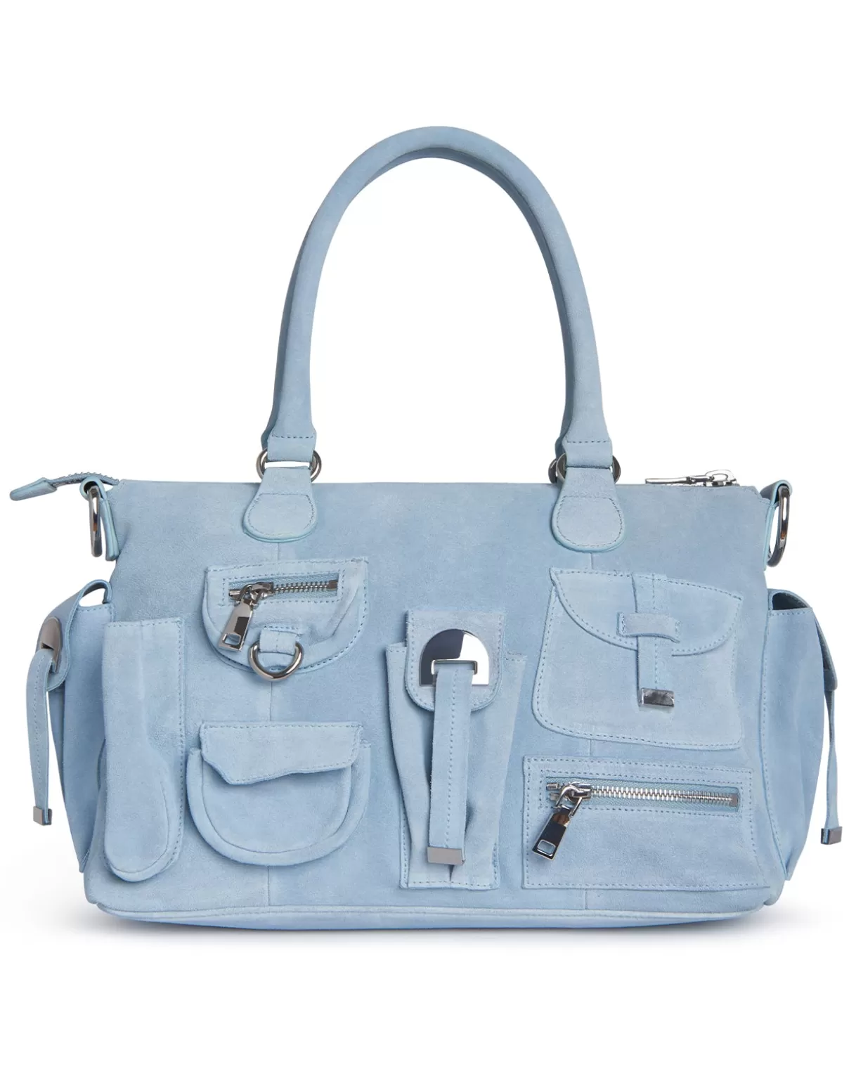 Accessories | Accessories-Cynthia Rowley Suede Cargo Pocket Shoulder Bag DNMBLU