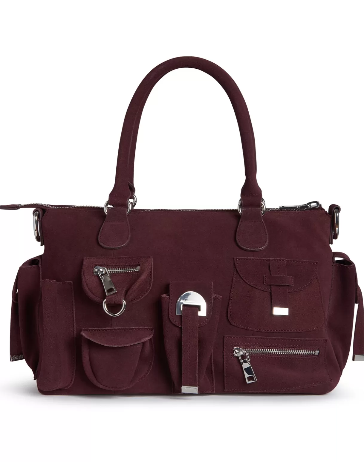 Accessories | Accessories-Cynthia Rowley Suede Cargo Pocket Shoulder Bag OXBLD