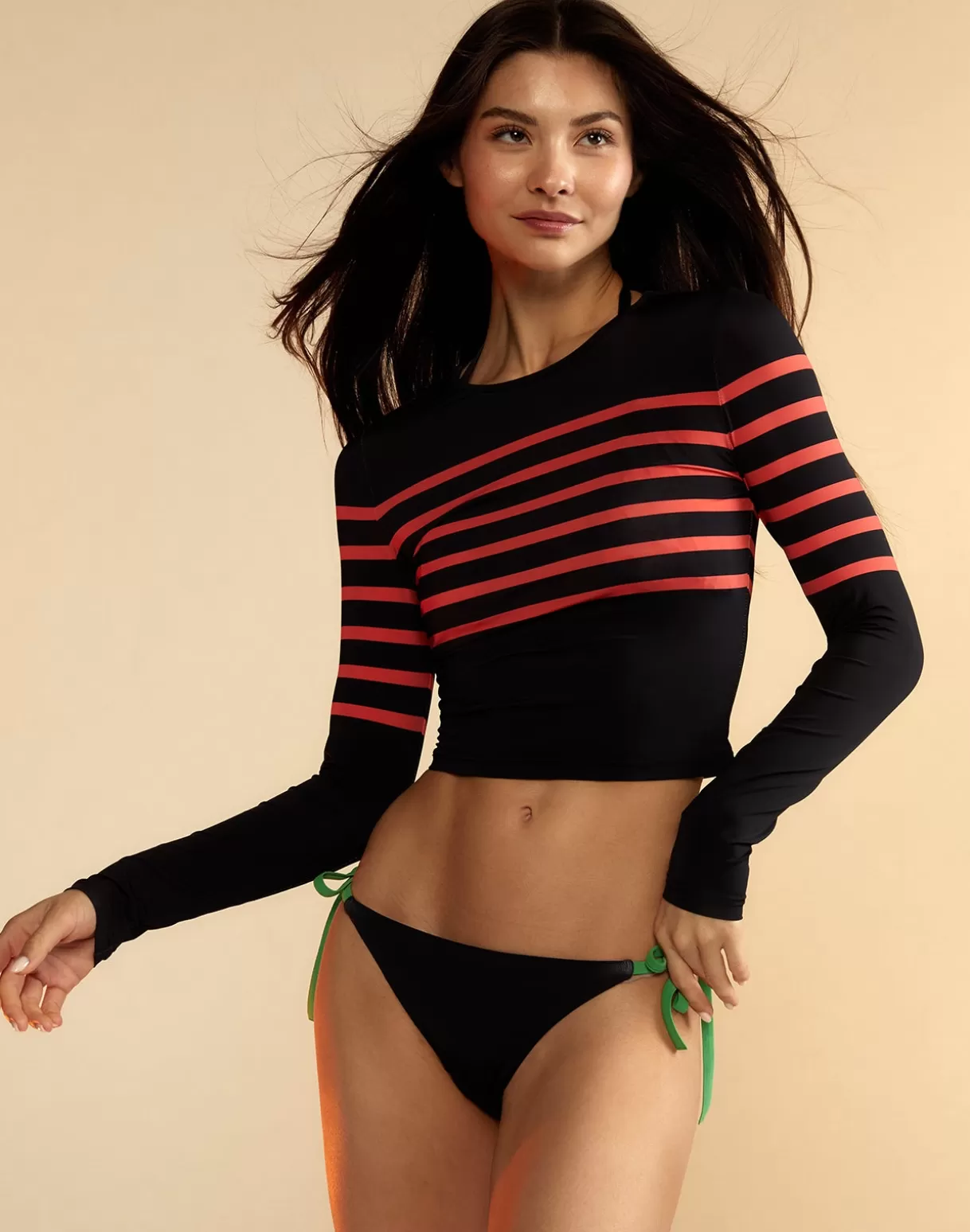 Surf & Swim-Cynthia Rowley Taylor Rashguard BLKRD