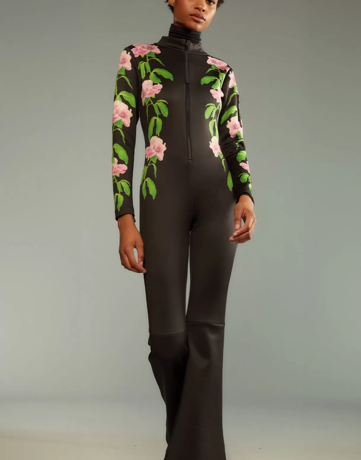 Snow-Cynthia Rowley Water Repellent Bonded Ski Suit BLKPNK