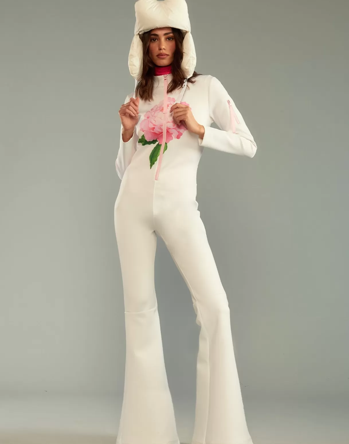 Snow-Cynthia Rowley Water Repellent Bonded Ski Suit WTPNK