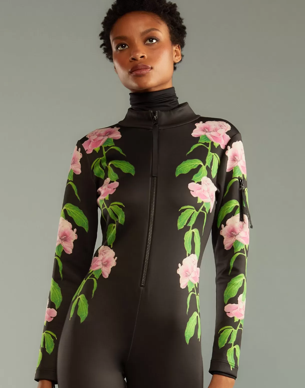 Snow-Cynthia Rowley Water Repellent Bonded Ski Suit BLKPNK