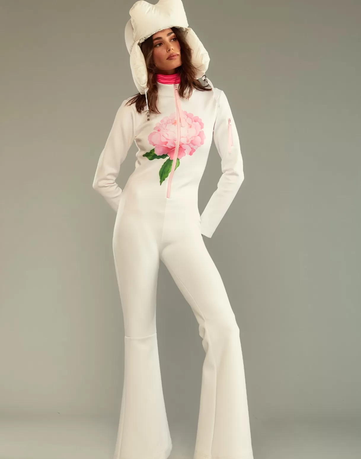 Snow-Cynthia Rowley Water Repellent Bonded Ski Suit WTPNK