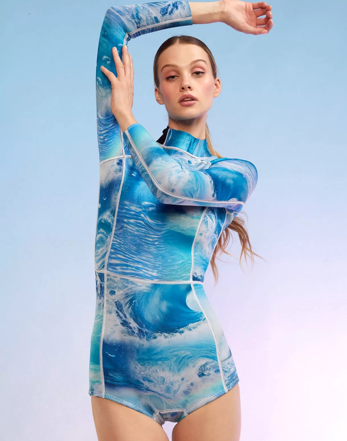 Surf & Swim-Cynthia Rowley Watercamo Wetsuit Blue Rainbow