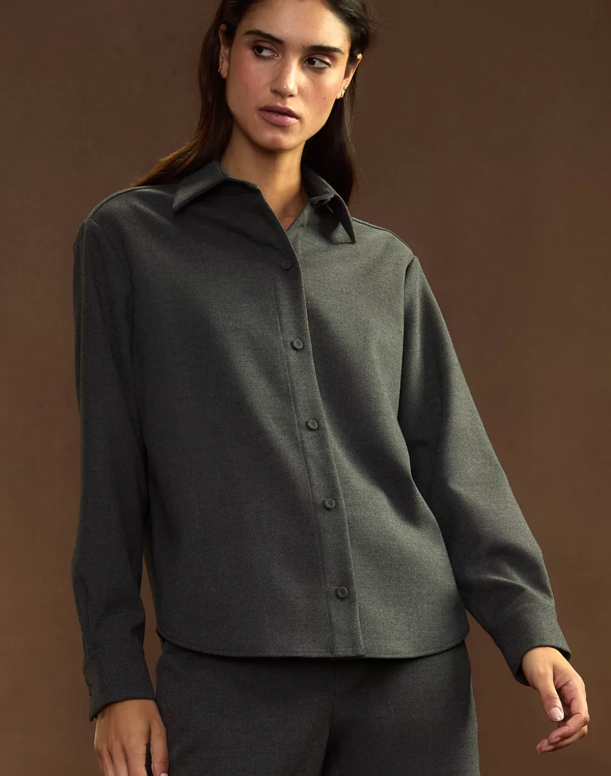 Tops-Cynthia Rowley Wellesley Flannel Shirt HGREY
