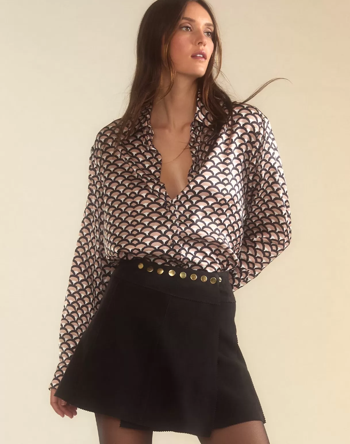 Bottoms-Cynthia Rowley Westward Suede Wrap Skirt BLACK