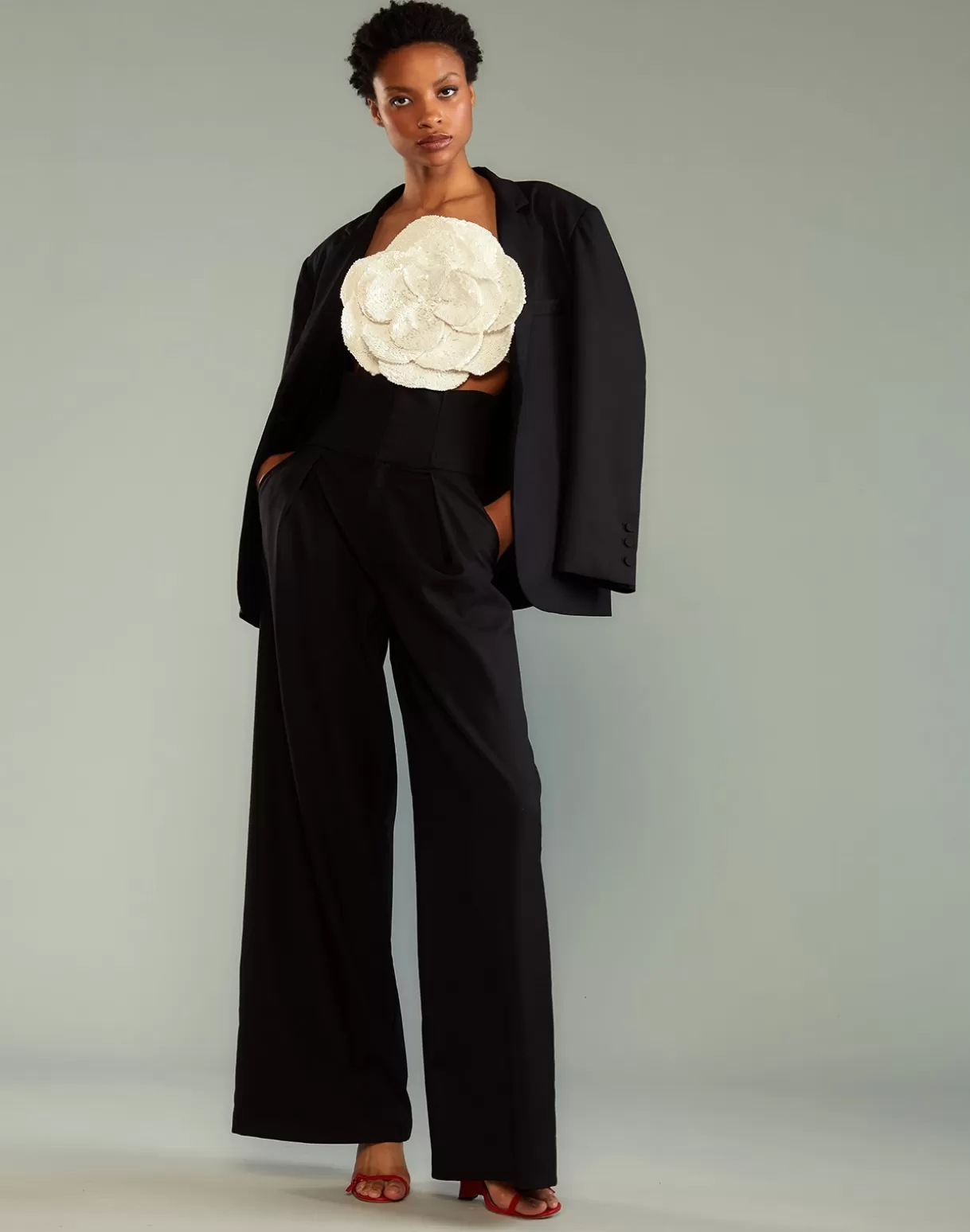 Jackets & Coats | Tops-Cynthia Rowley Wool Oversized Blazer BLACK