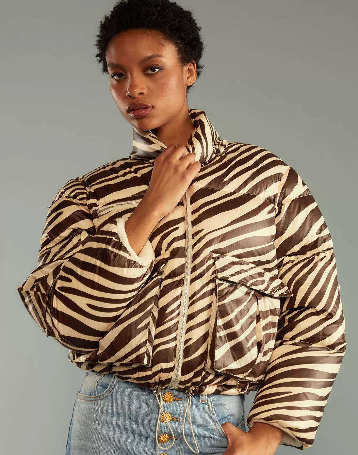 Snow-Cynthia Rowley Down Puffer Jacket ZEBRA